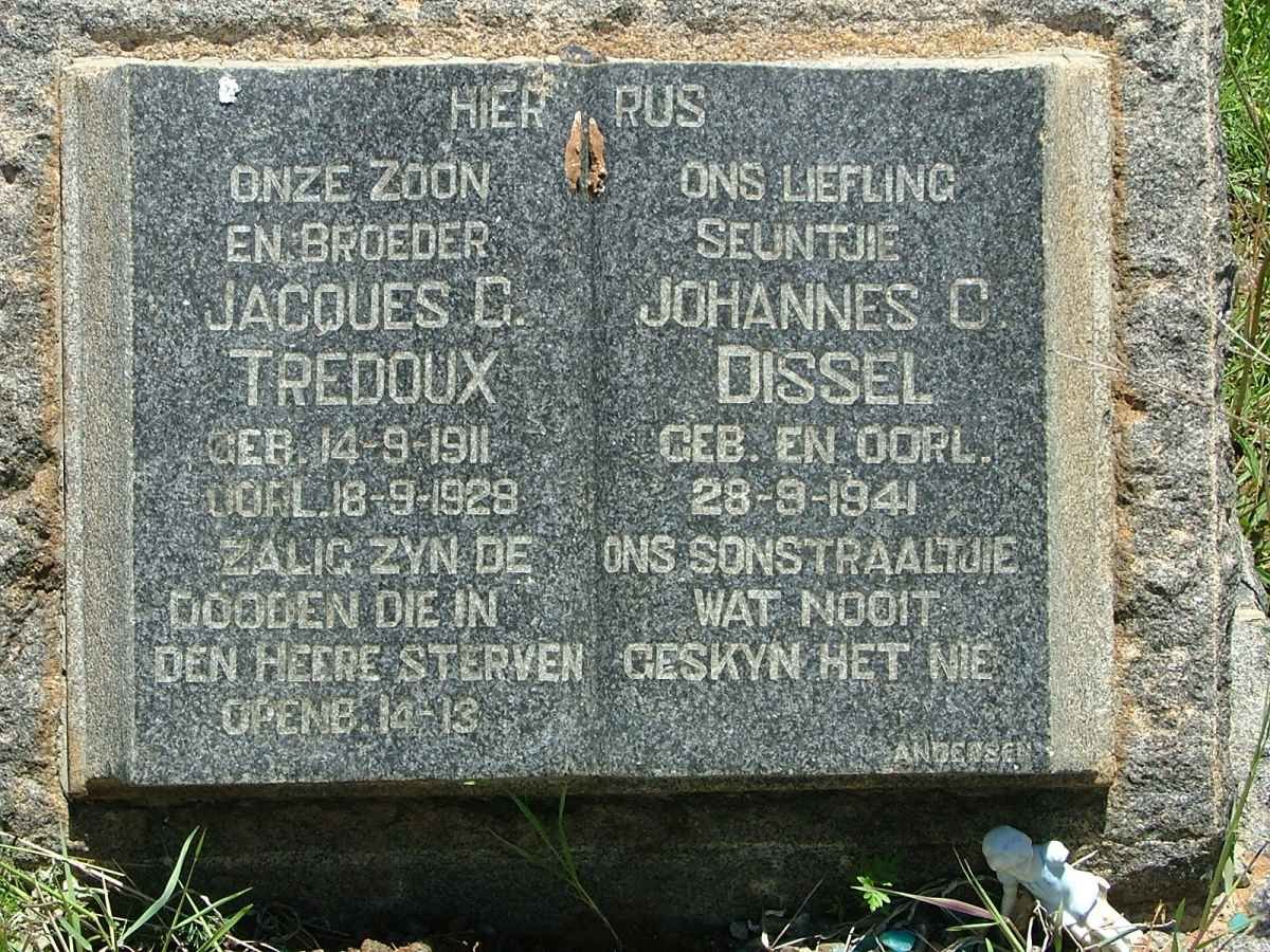 TREDOUX Jacques G. 1911-1928 :: DISSEL Johannes C. 1941-1941