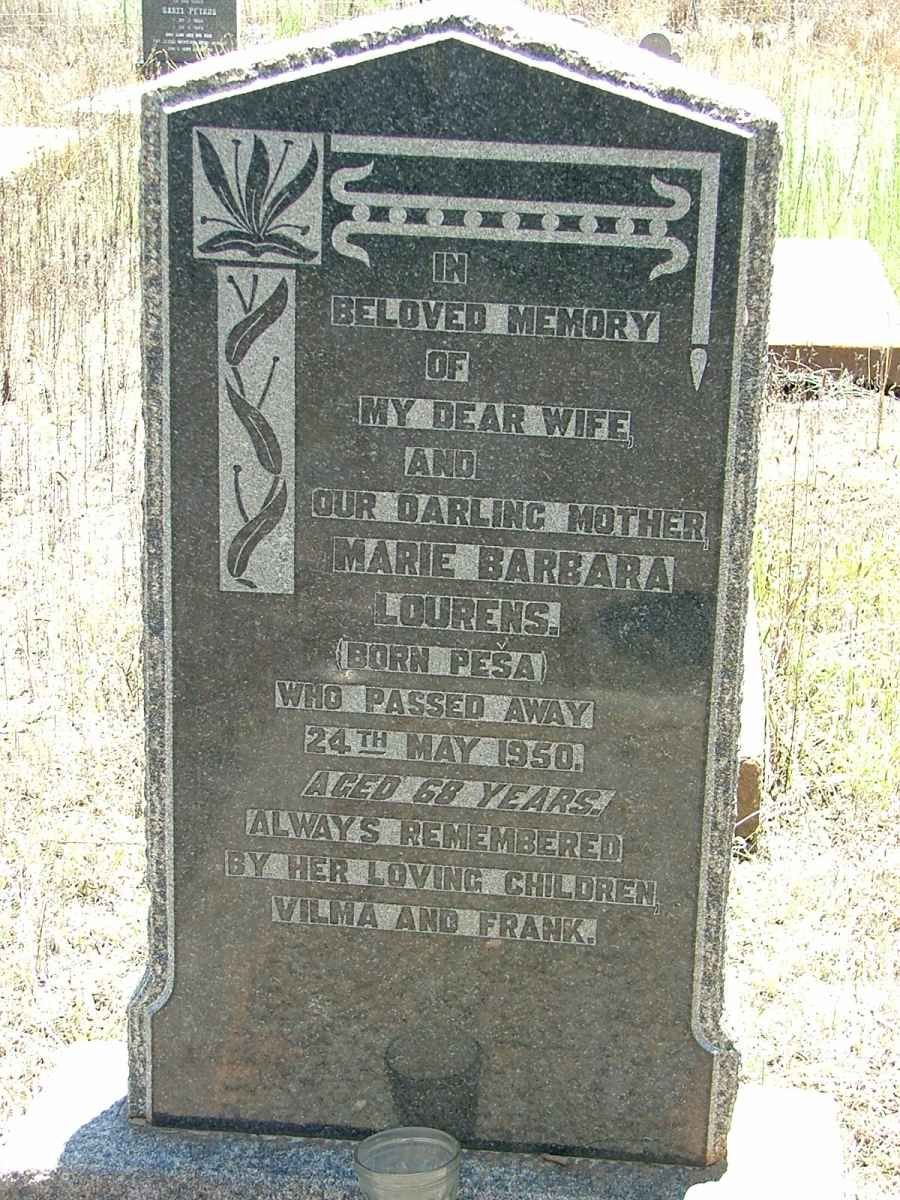 LOURENS Marie Barbara nee PESA -1950