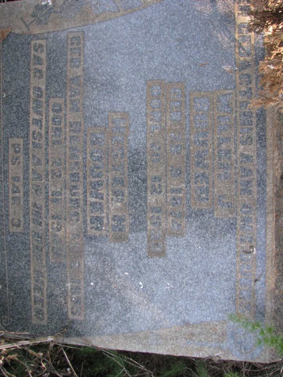 BOUWER Willem J. 1874-1933 &amp; Hester H. VAN RENSBURG 1875-1948