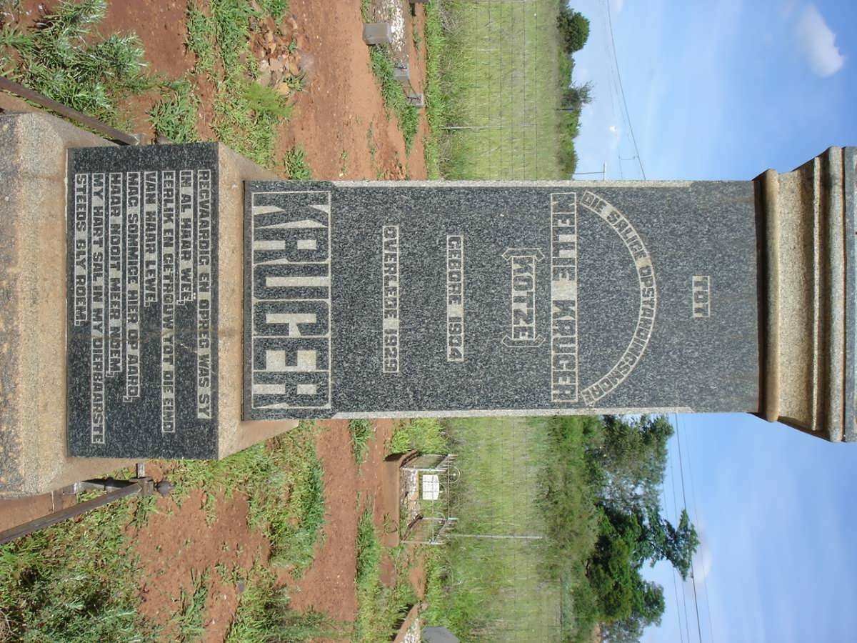 KRUGER Nellie nee KOTZE 1904-1929