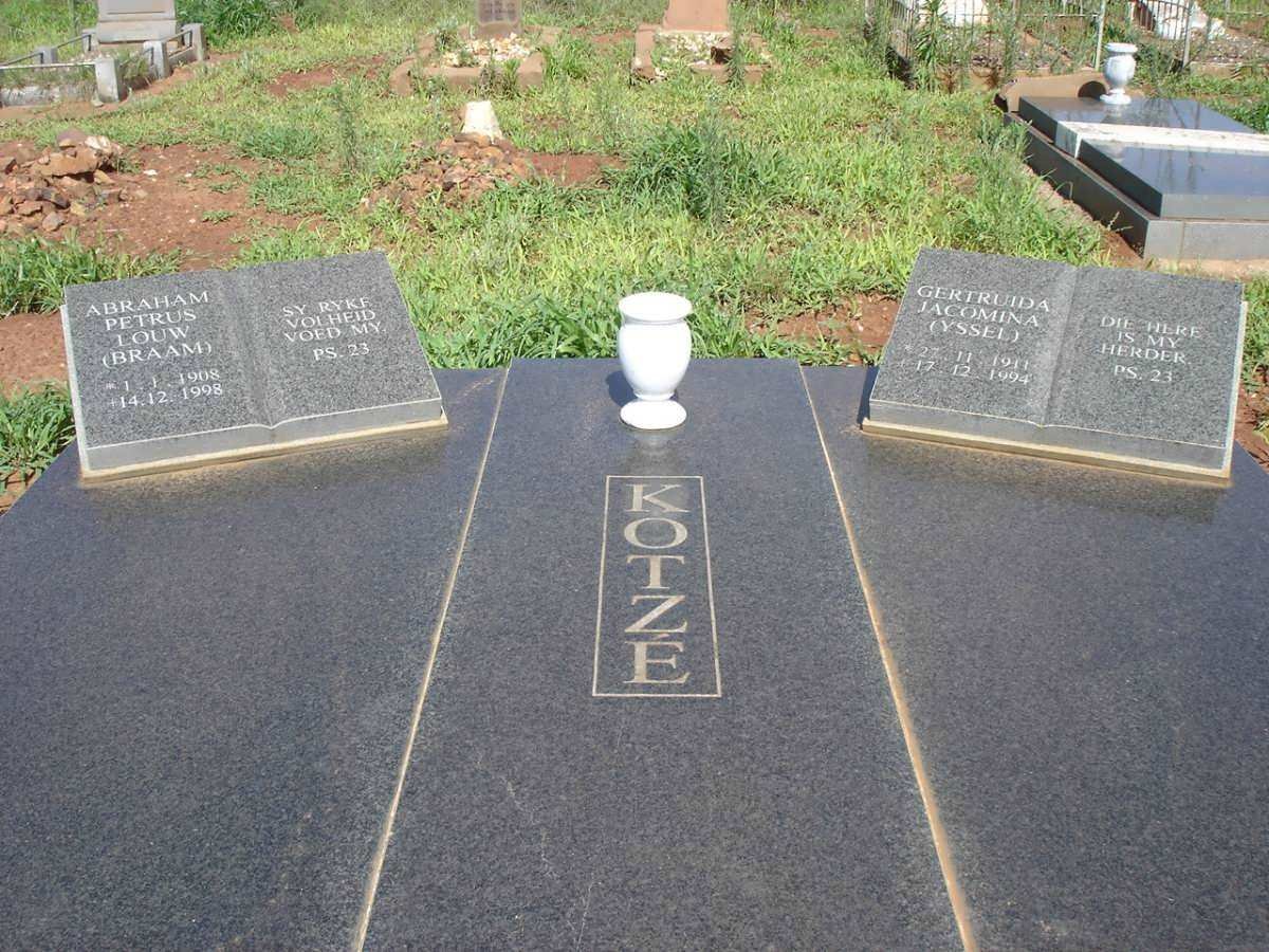 KOTZE Abraham Petrus Louw 1908-1998 &amp; Gertruida Jacomina YSSEL 1911-1994