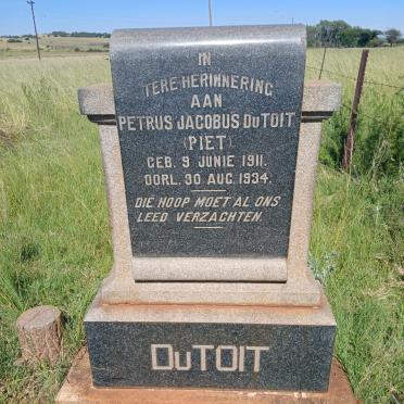 TOIT Petrus Jacobus, du 1911-1934