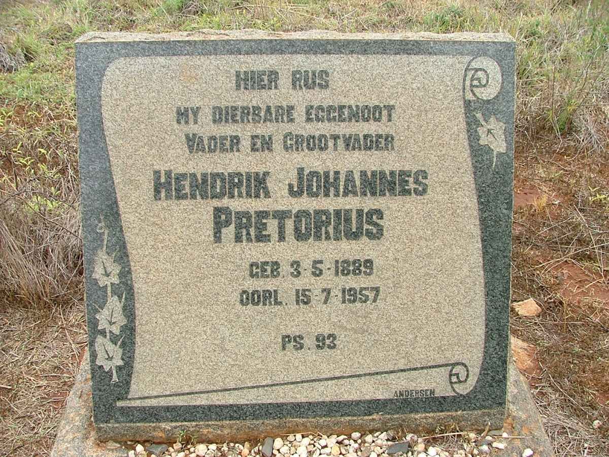 PRETORIUS Hendrik Johannes 1889-1957