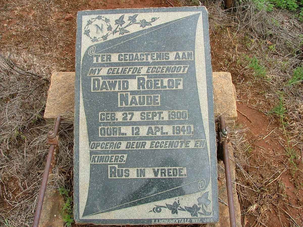 NAUDE Dawid Roelof 1900-1940