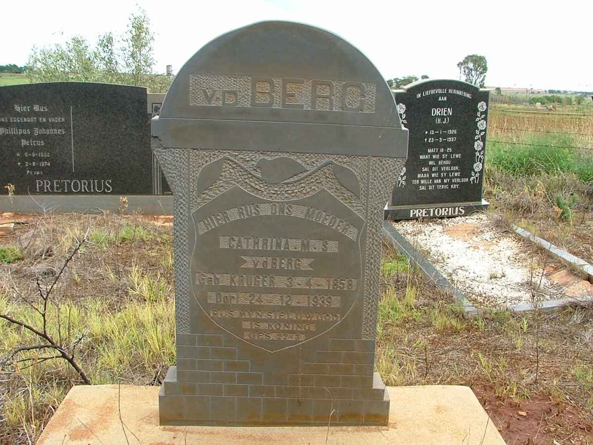 BERG Cathrina M.S., v.d. nee KRUGER 1858-1939