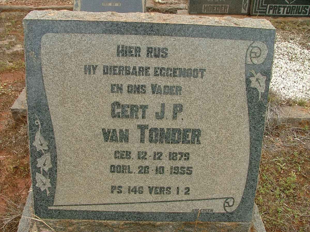 TONDER Gert J.P., van 1879-1955