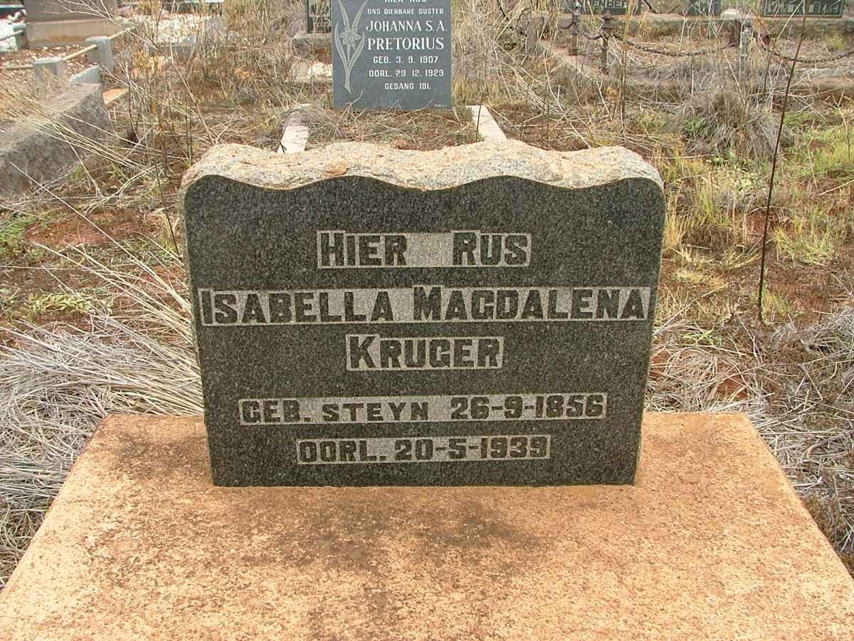 KRUGER Isabella Magdalena nee STEYN 1856-1939