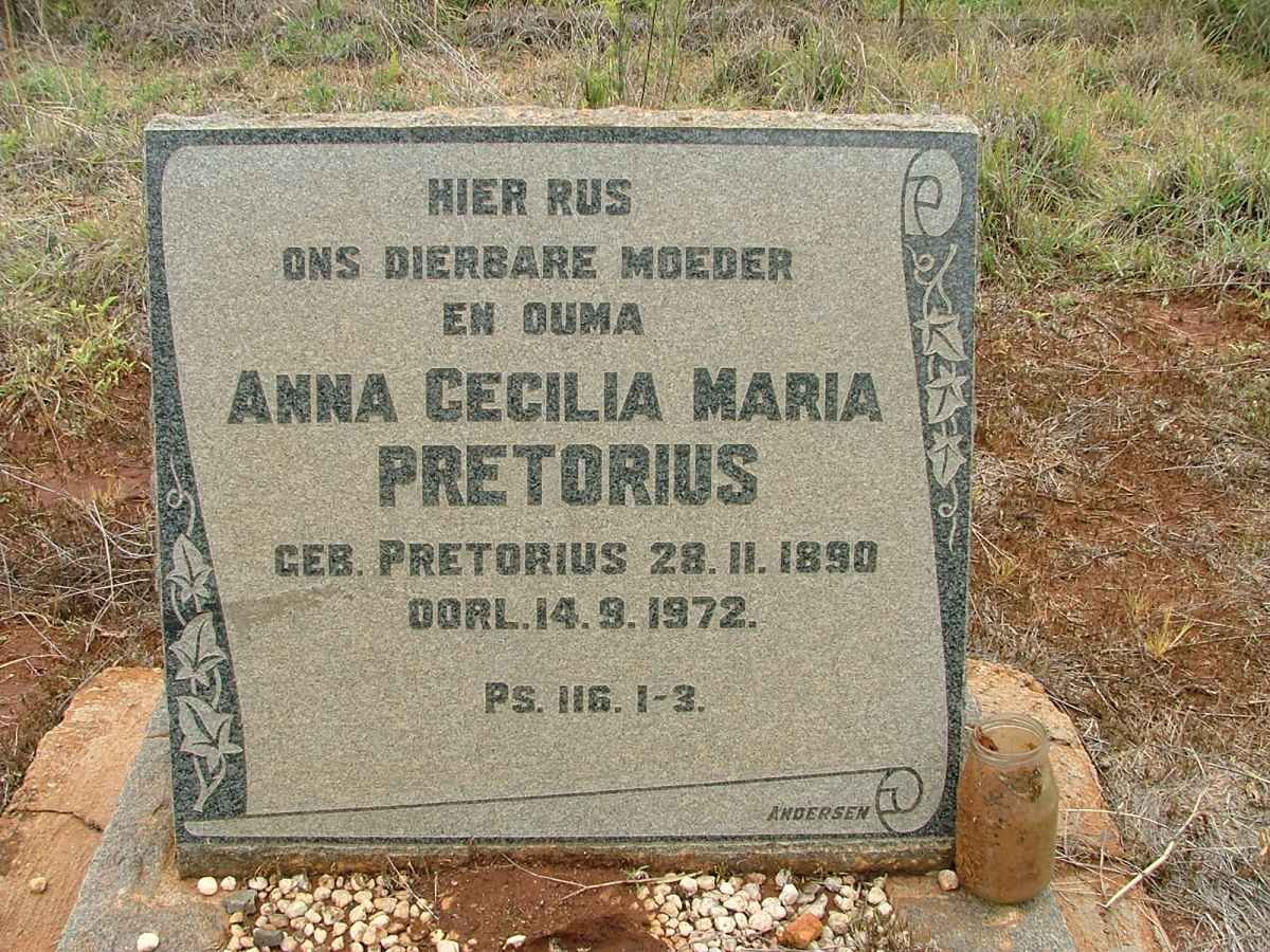 PRETORIUS Anna Cecilia Maria nee PRETORIUS 1890-1972