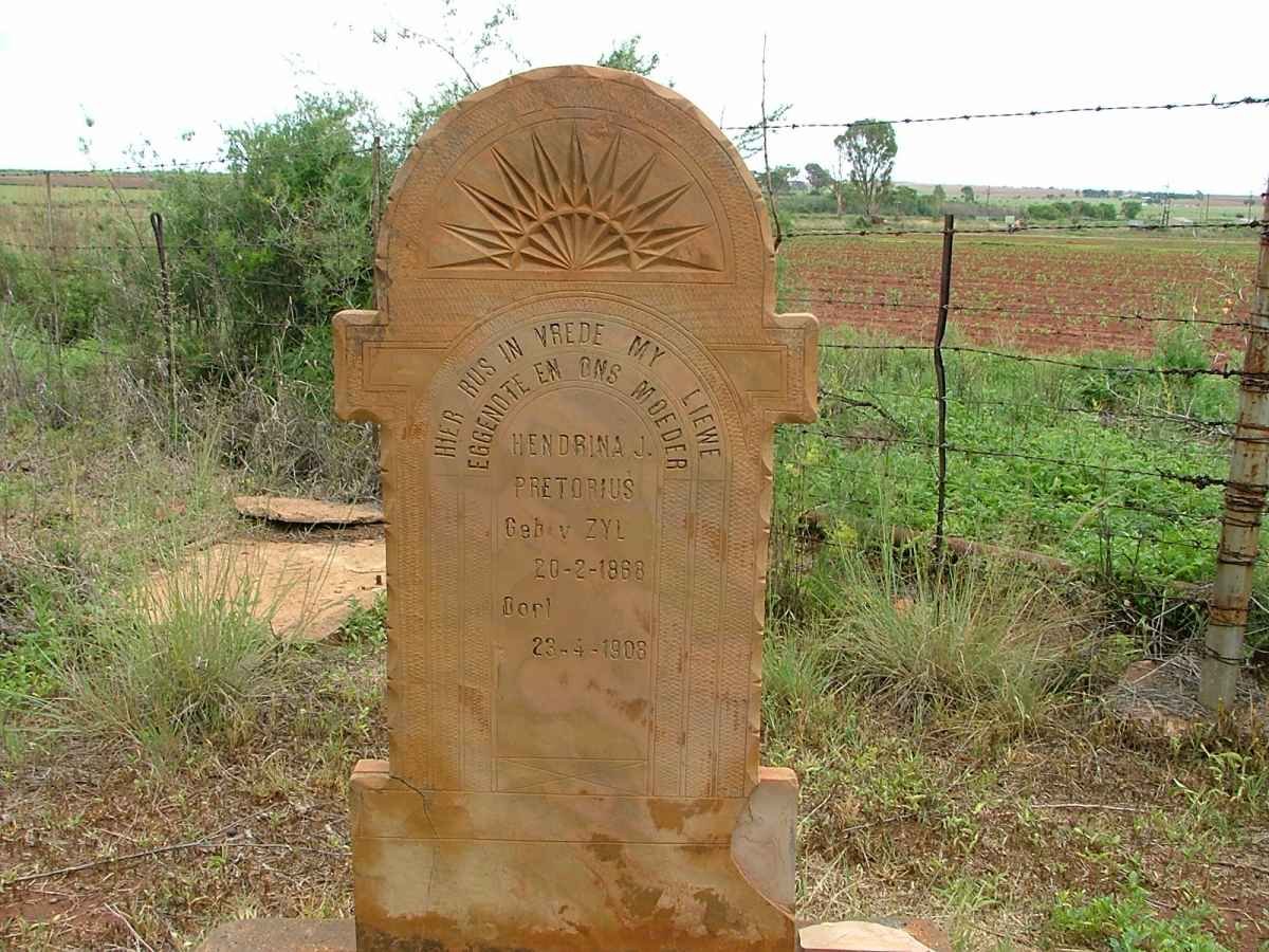 PRETORIUS Hendrina J. nee V. ZYL 18?8-19?5