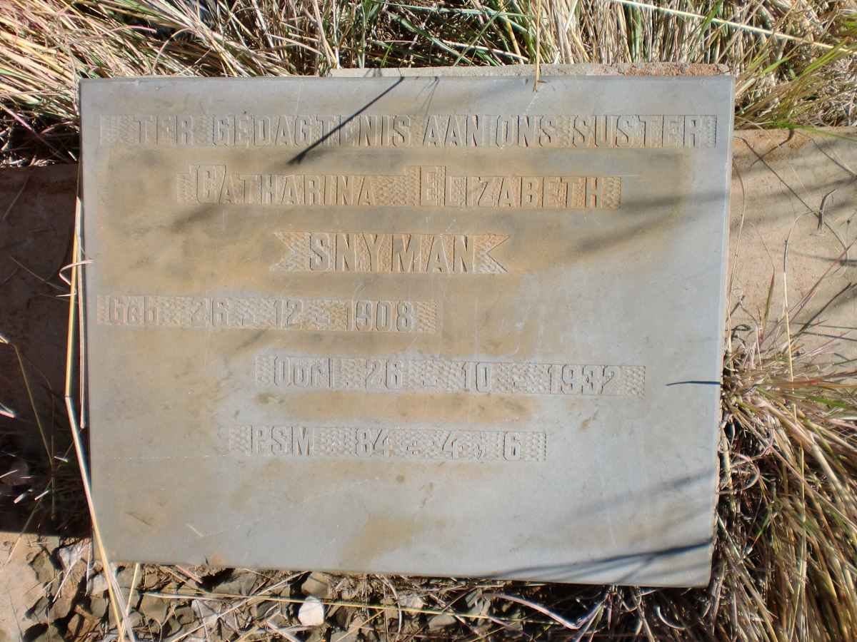 SNYMAN Catharina Elizabeth 1908-1932