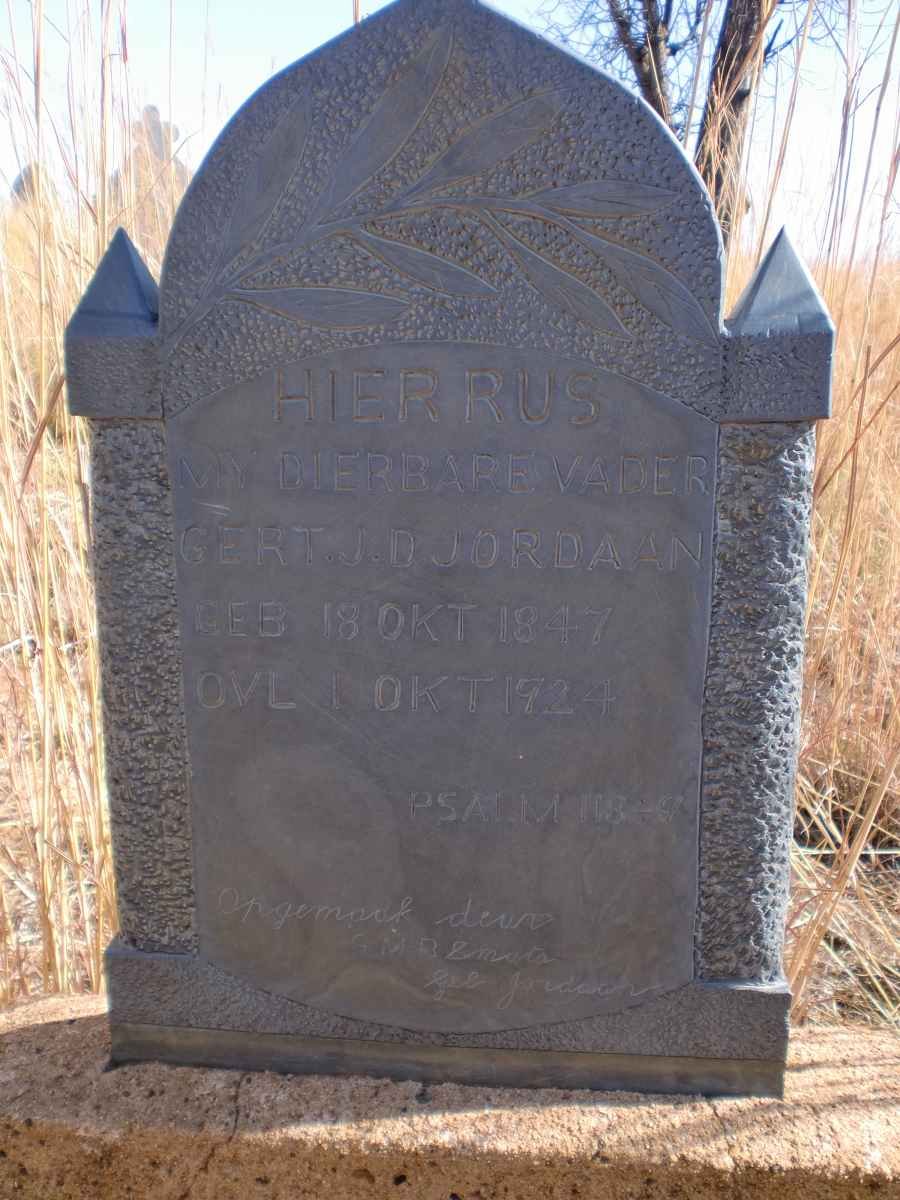 JORDAAN Gert J.D. 1847-1924