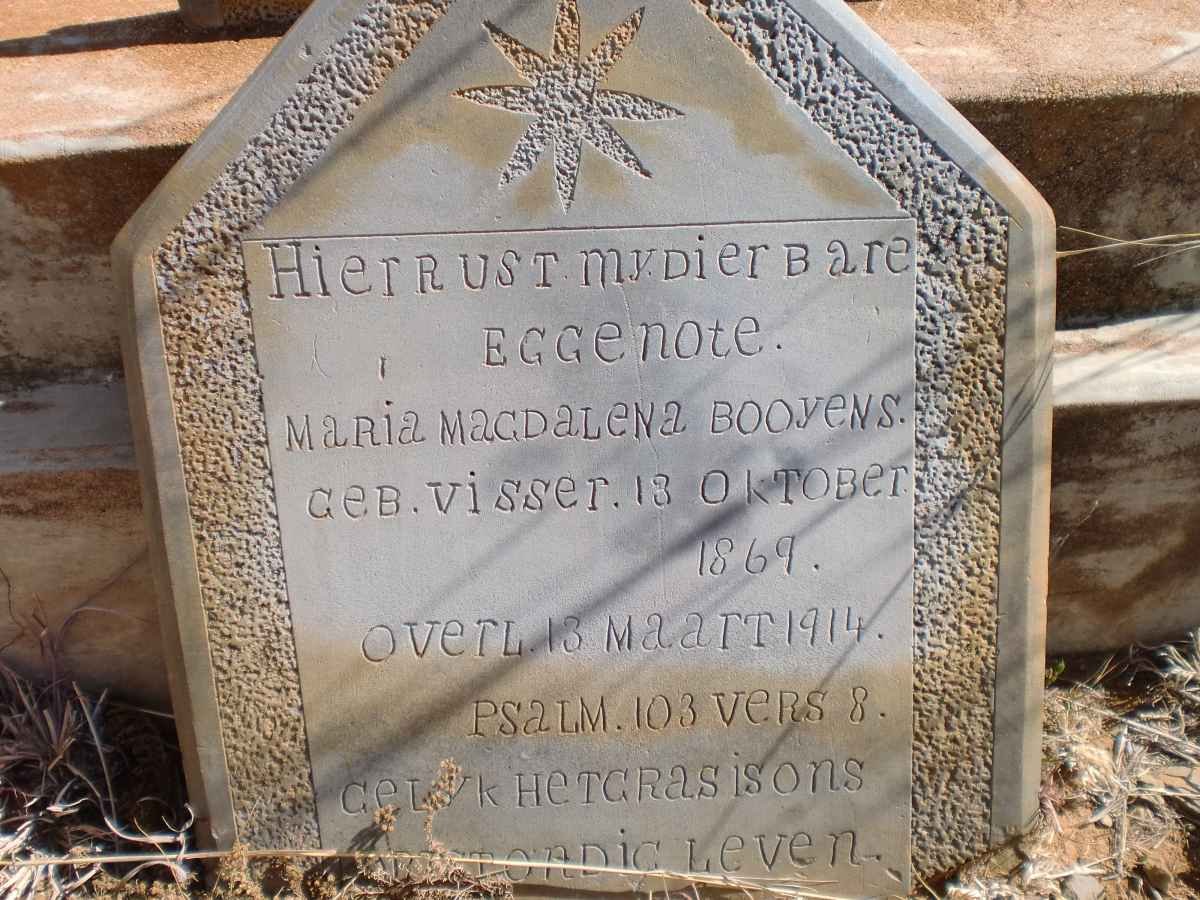 BOOYENS Maria Magdalena nee VISSER 1869-1914