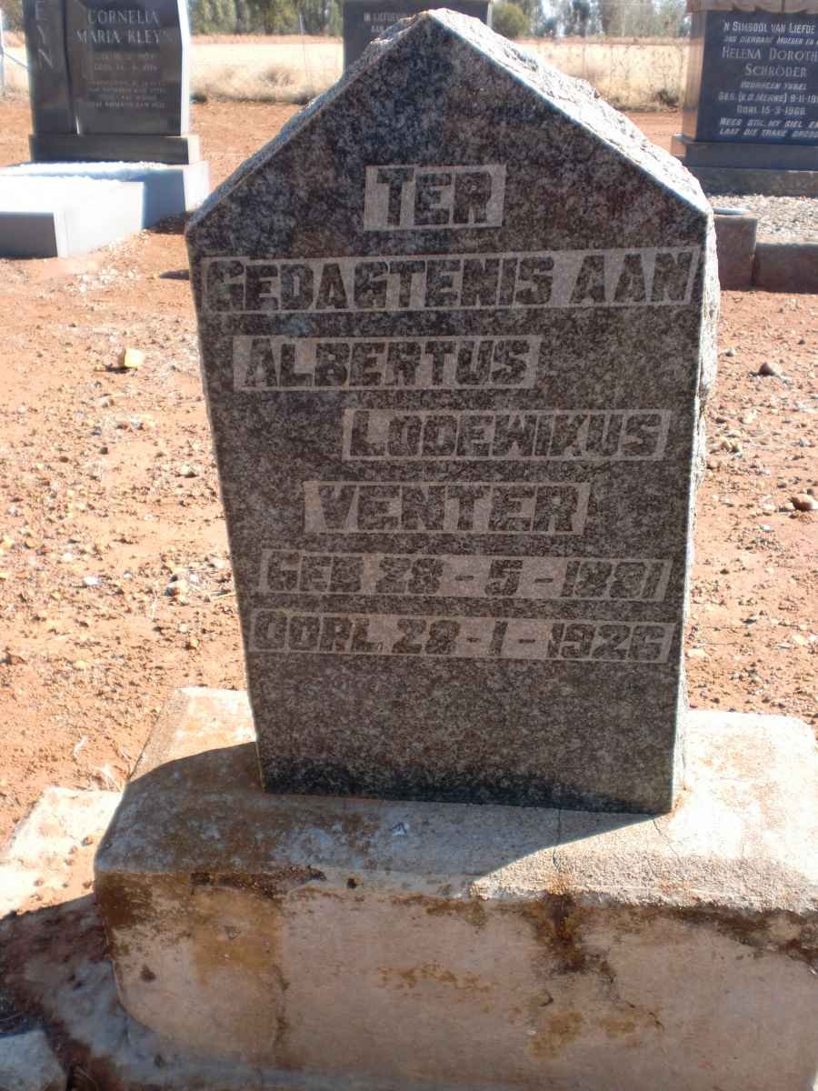 VENTER Albertus Lodewikus 1881-1926