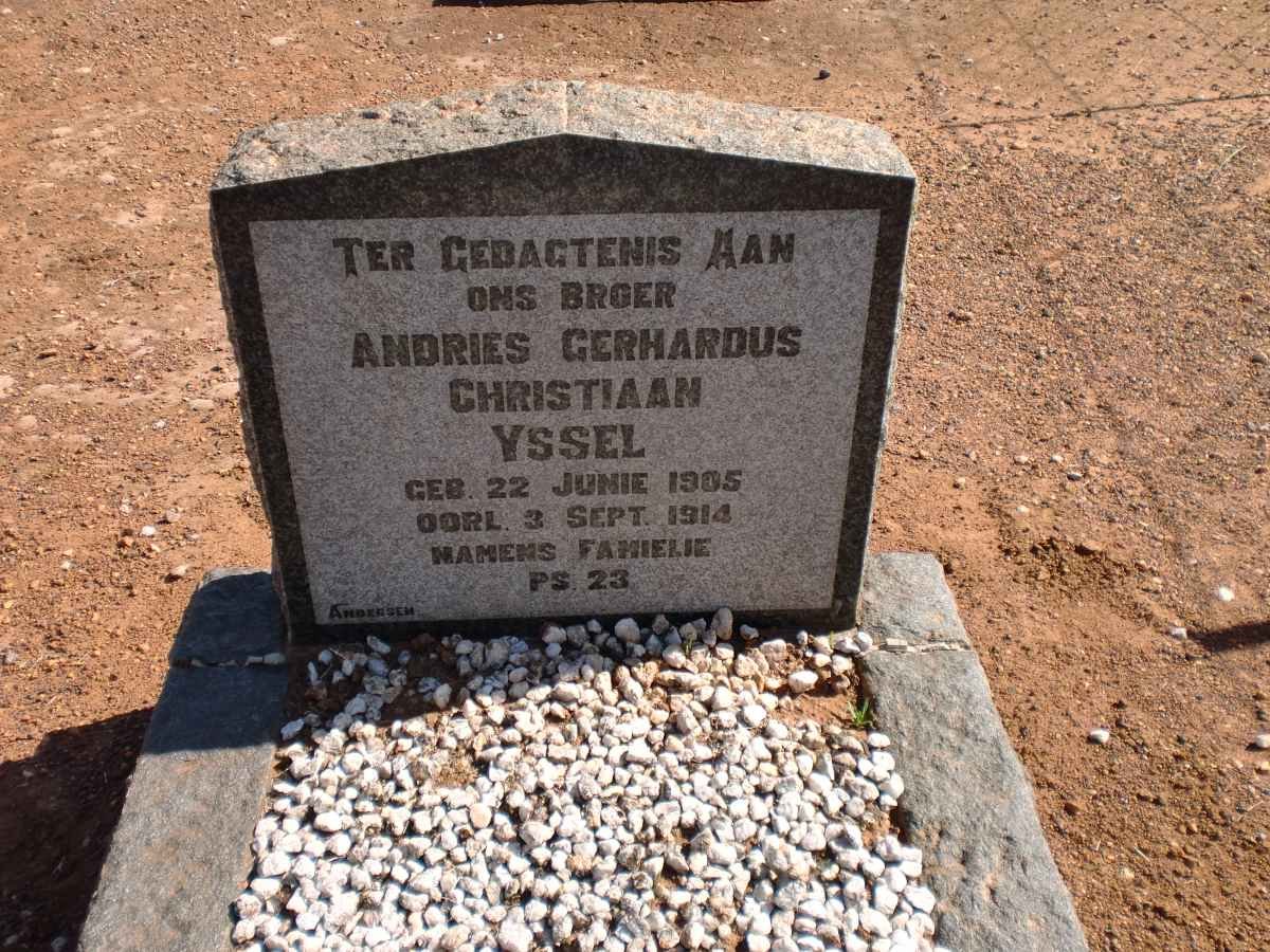 YSSEL Andries Gerhardus Christiaan 1905-1914