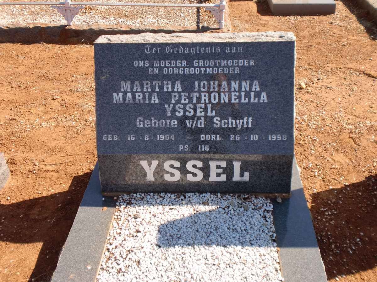 YSSEL Martha Johanna Maria Petronella nee V.D. SCHYFF 1904-1998