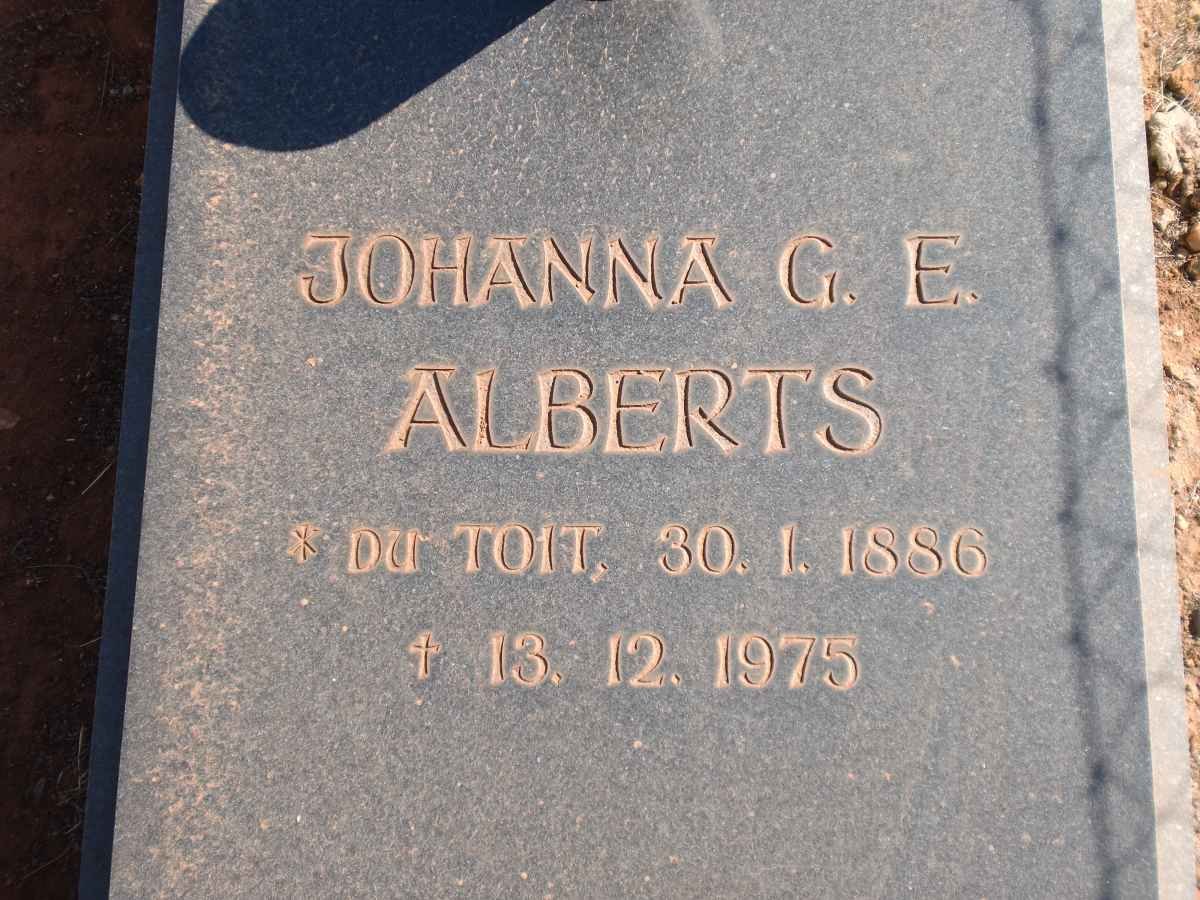 ALBERTS Johanna G.E. 1886-1975
