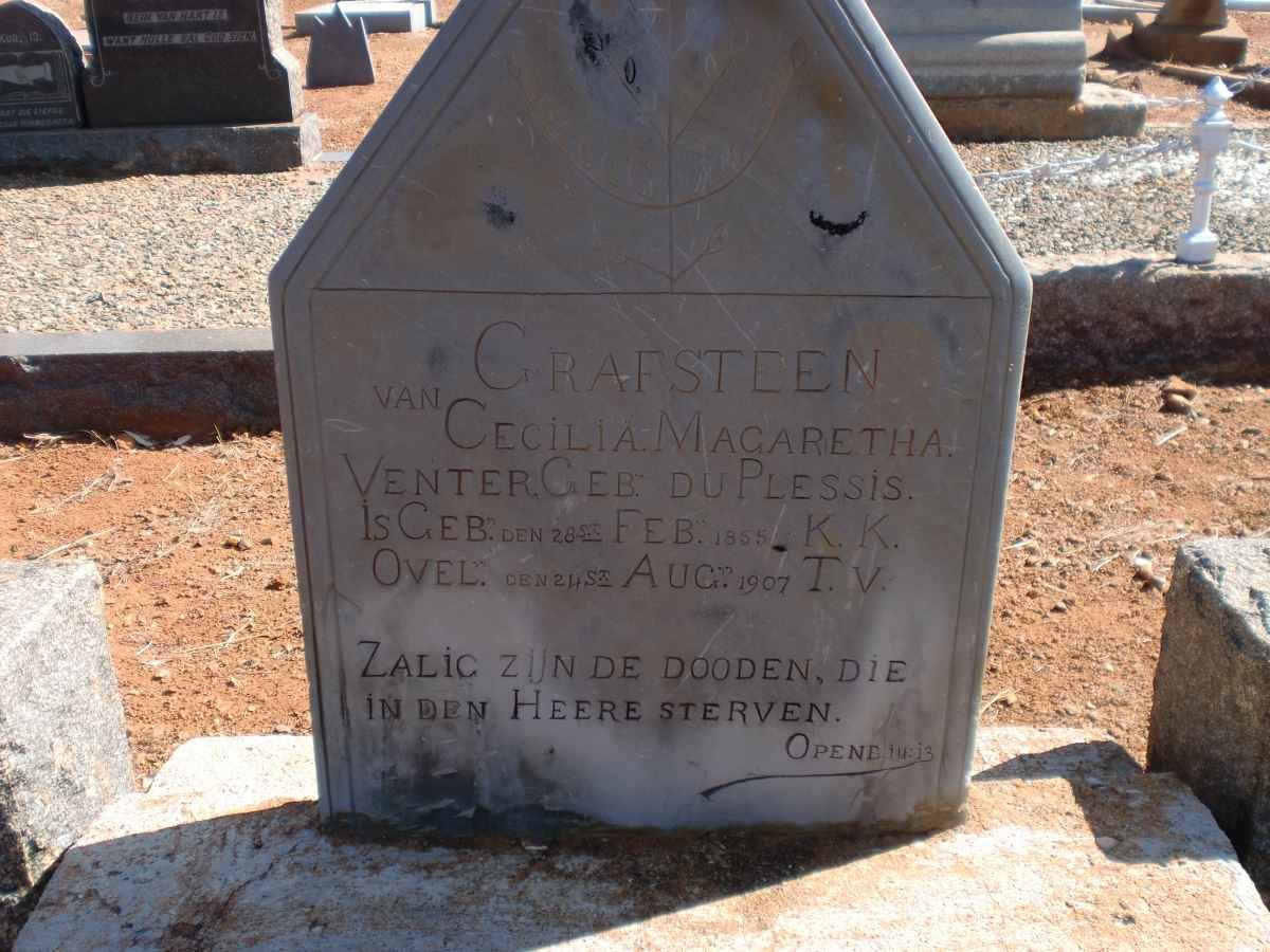 VENTER Cecilia Magaretha nee DU PLESSIS 1855-1907