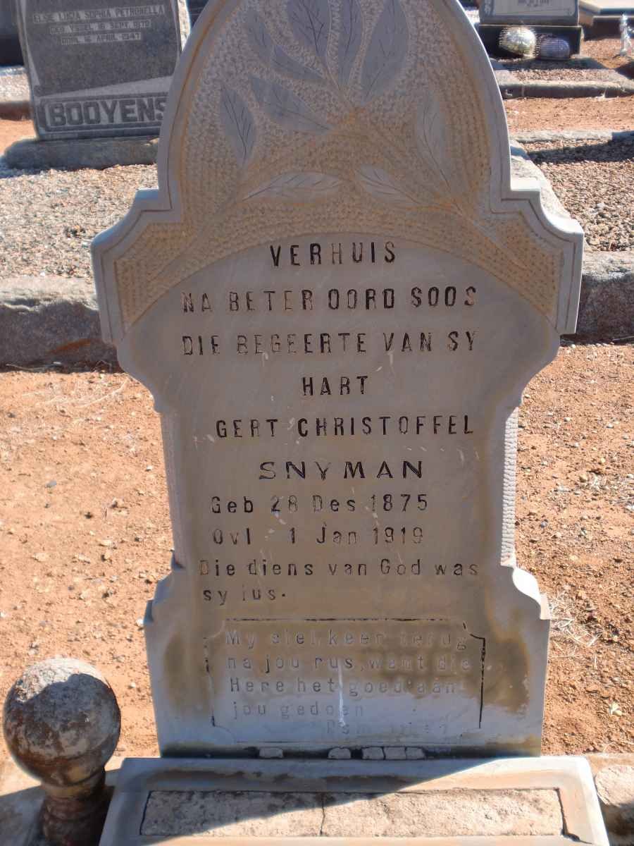 SNYMAN Gert Christoffel 1875-1919