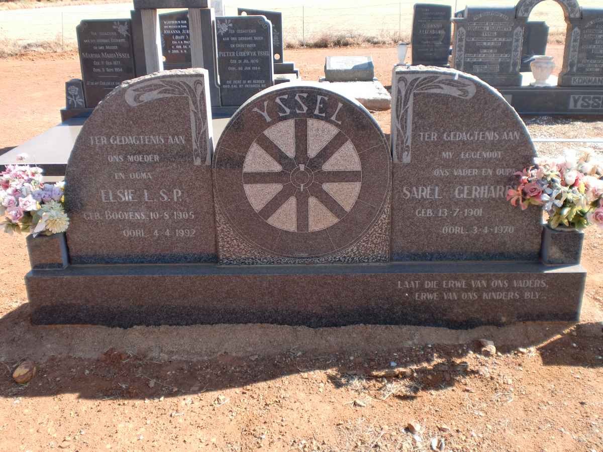 YSSEL Sarel Gerhardus 1901-1970 &amp; Elsie L.S.P. BOOYSENS 1905-1992