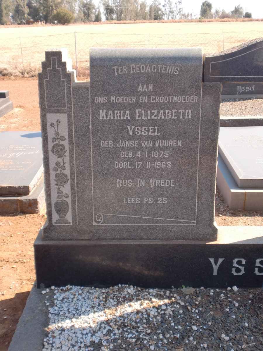YSSEL Maria Elizabeth nee JANSE VAN VUUREN 1875-1963