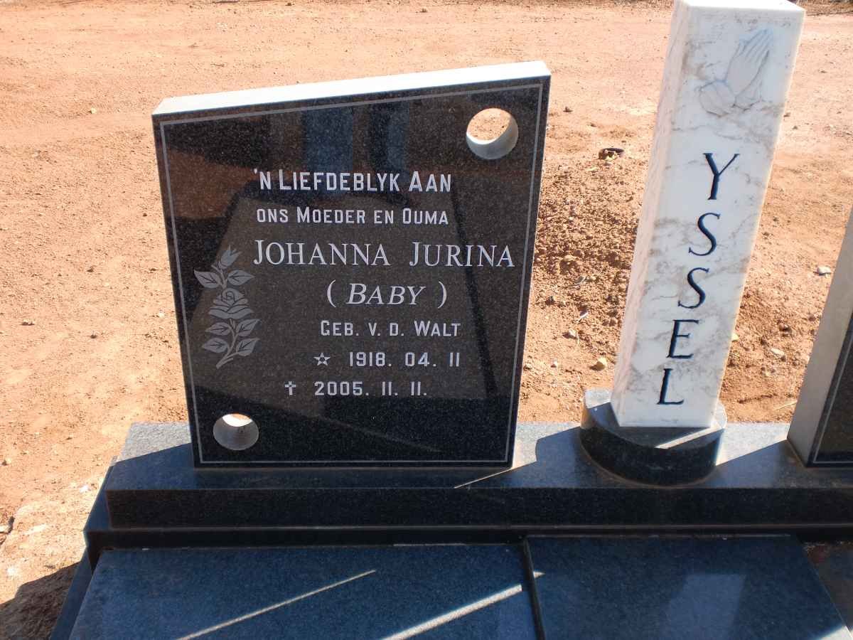 YSSEL Johanna Jurina nee V.D.WALT 1918-2005