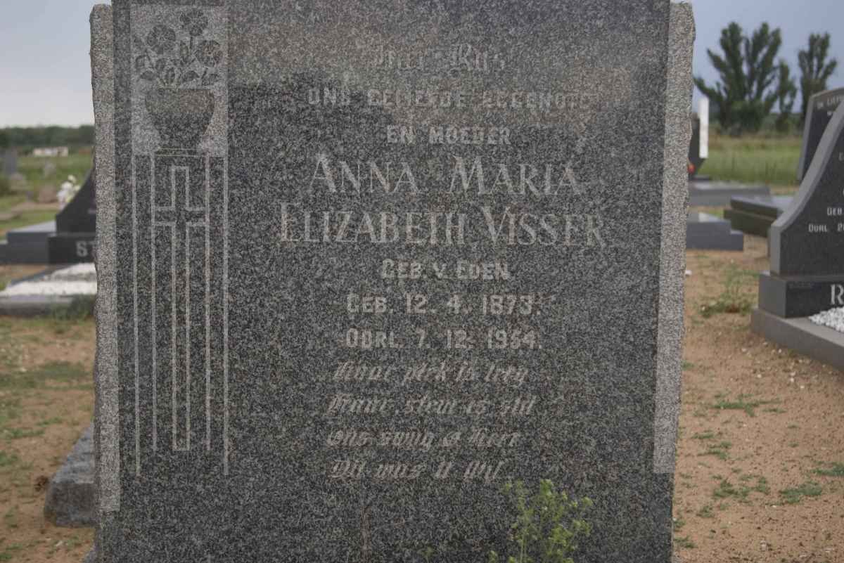 VISSER Anna Maria Elizabeth nee V. EDEN 1873-1954