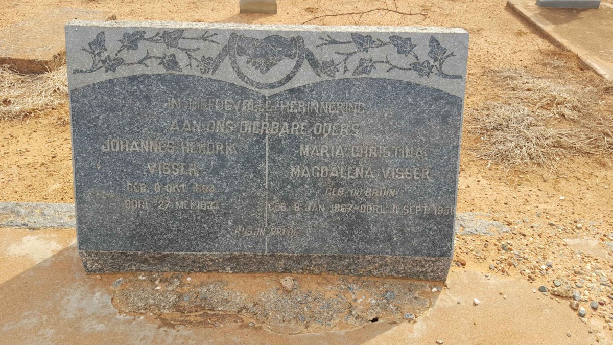 VISSER Johannes Hendrik 1864-1933 &amp; Maria Christina Magdalena DE BRUIN 1867-1951