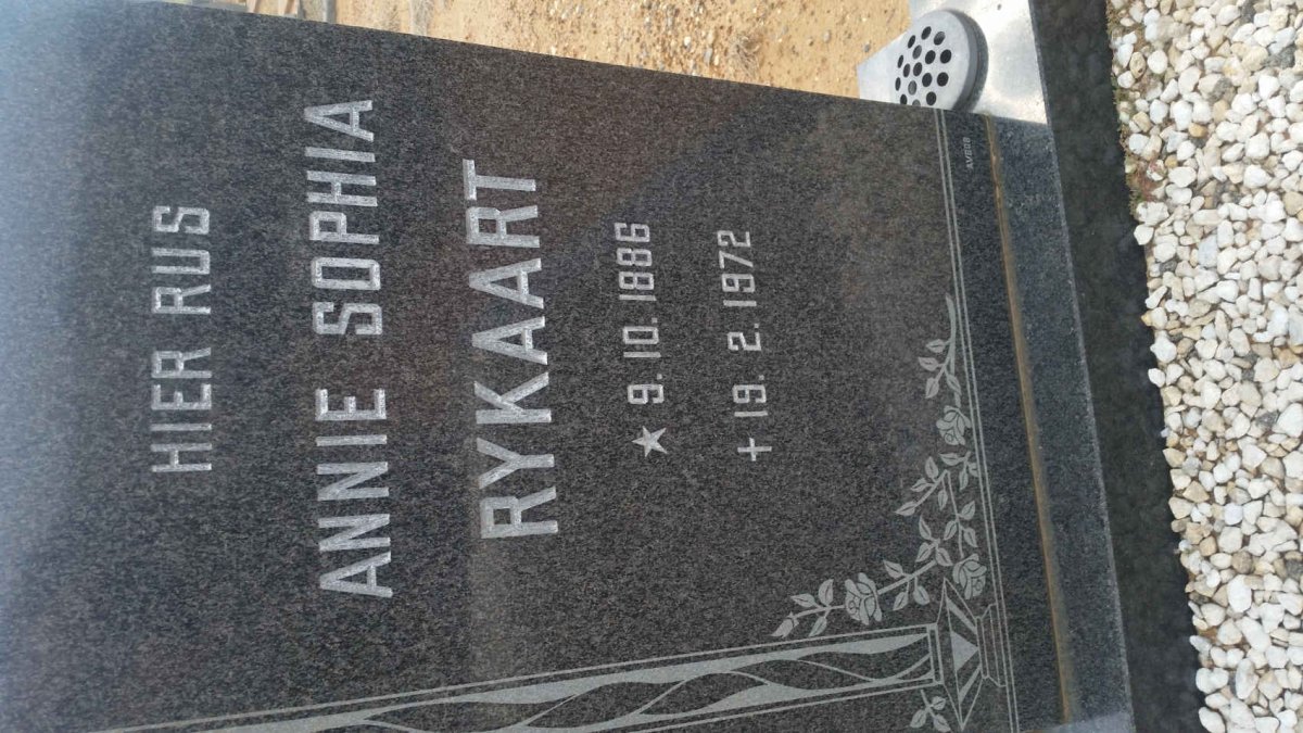 RYKAART Annie Sophia 1886-1972