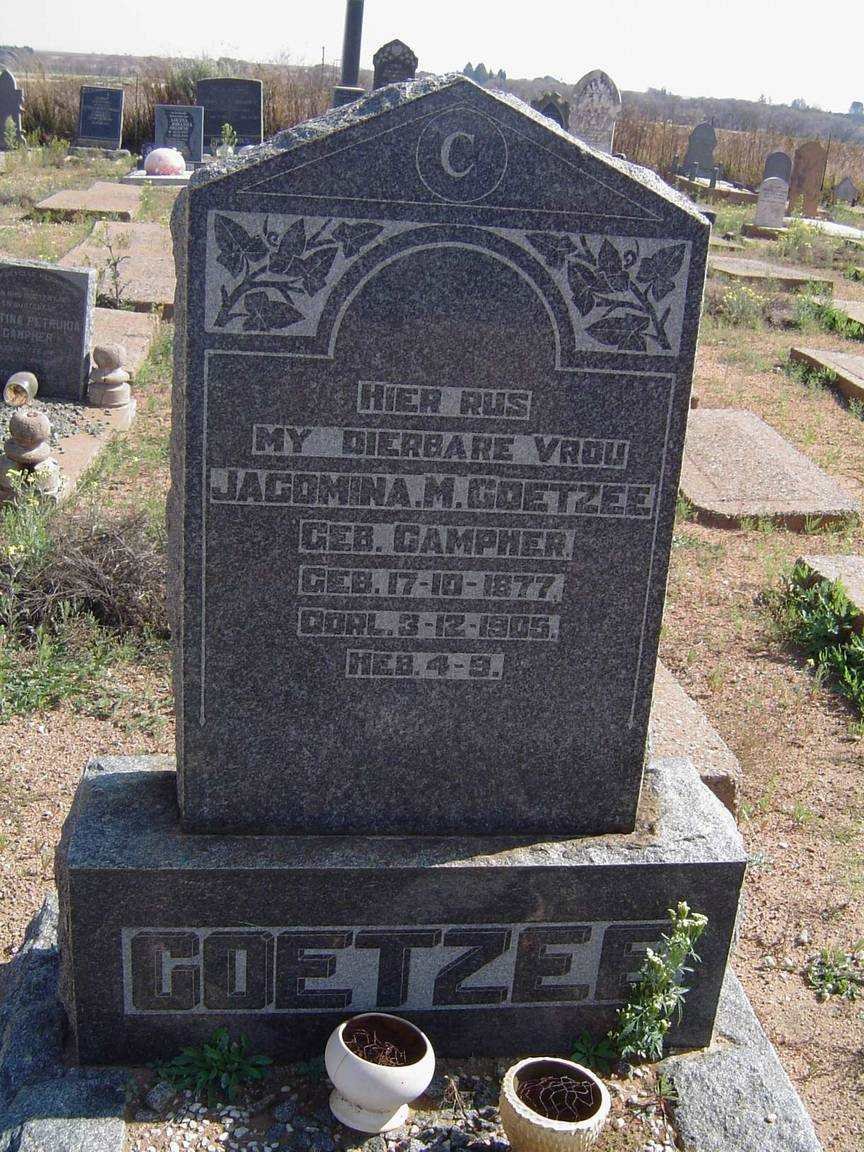 COETZEE Jacomina M. nee CAMPHER 1877-1905