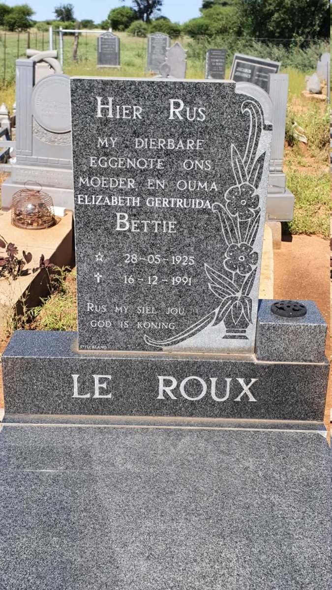 ROUX Elizabeth Gertruida, le 1925-1991