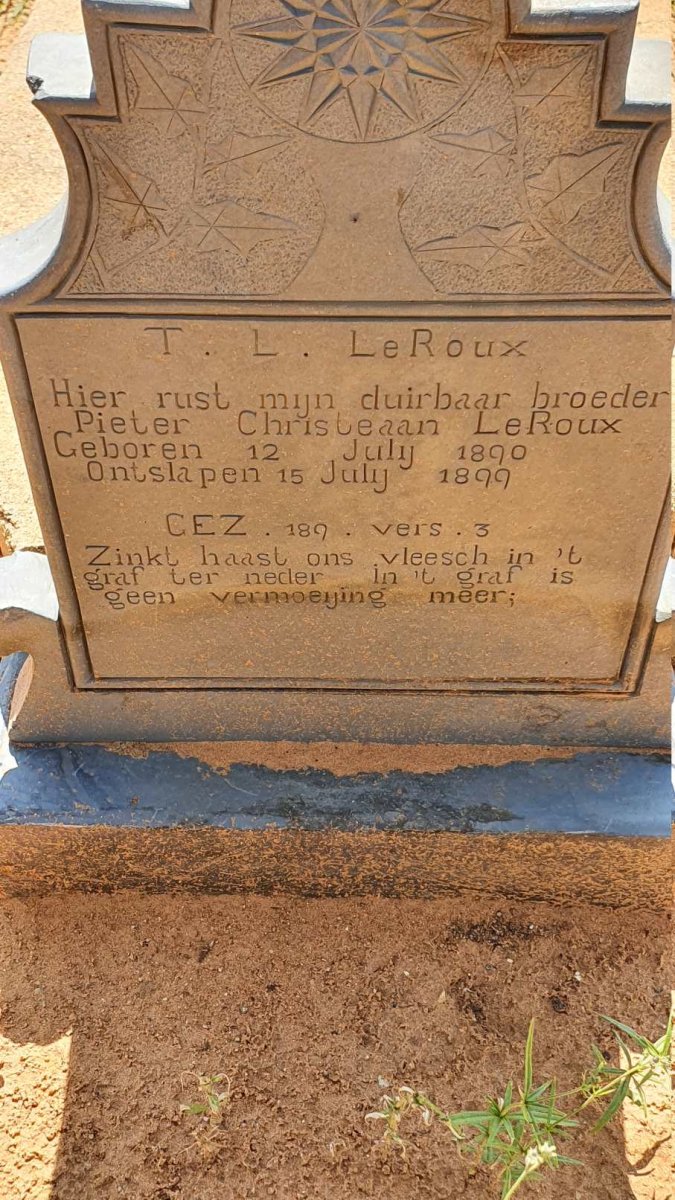 ROUX Pieter Christeaan, le 1890-1899