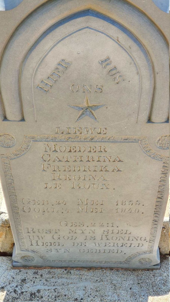 ROUX Cathrina Fredrika Regina, le 1855-1940