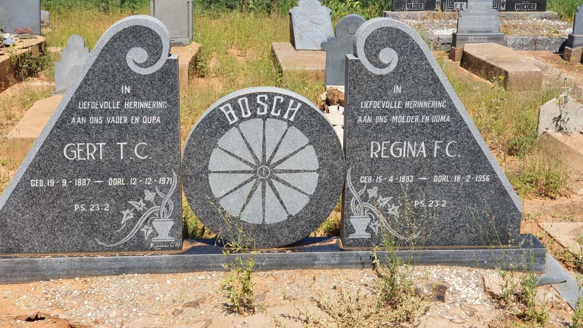 BOSCH Gert T.C. 1887-1971 &amp; Regina F.C. 1893-1956