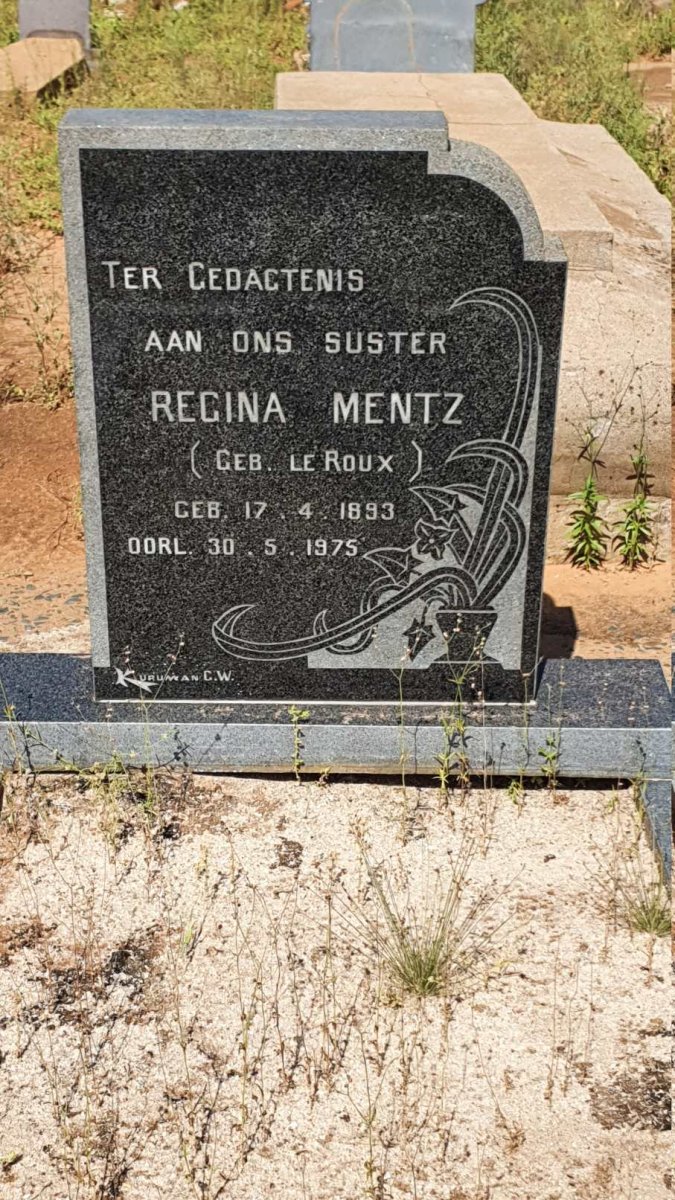 MENTZ Regina nee LE ROUX 1893-1975