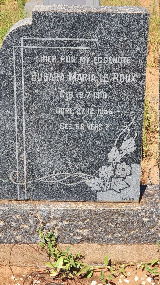 ROUX Susara Maria, le 1910-1956