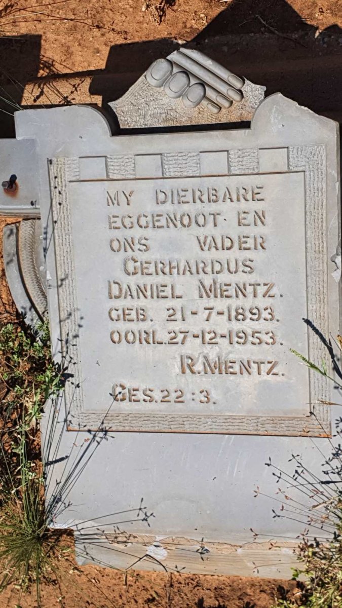 MENTZ Gerhardus Daniel 1893-1953