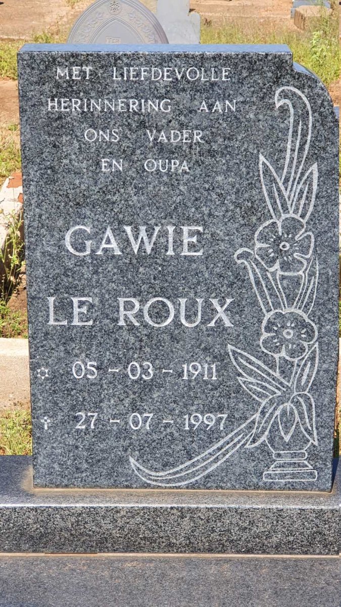 ROUX Gawie, le 1911-1997