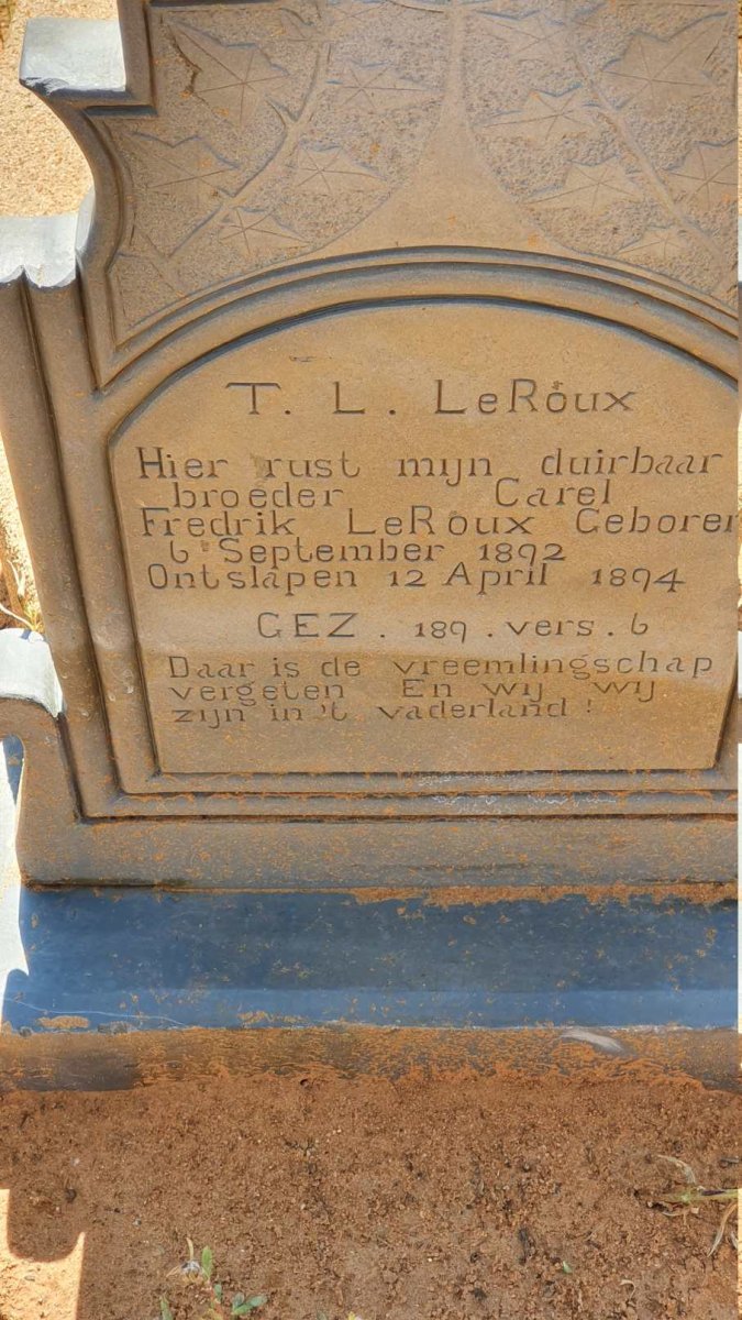 ROUX Carel Fredrik, le 1892-1894
