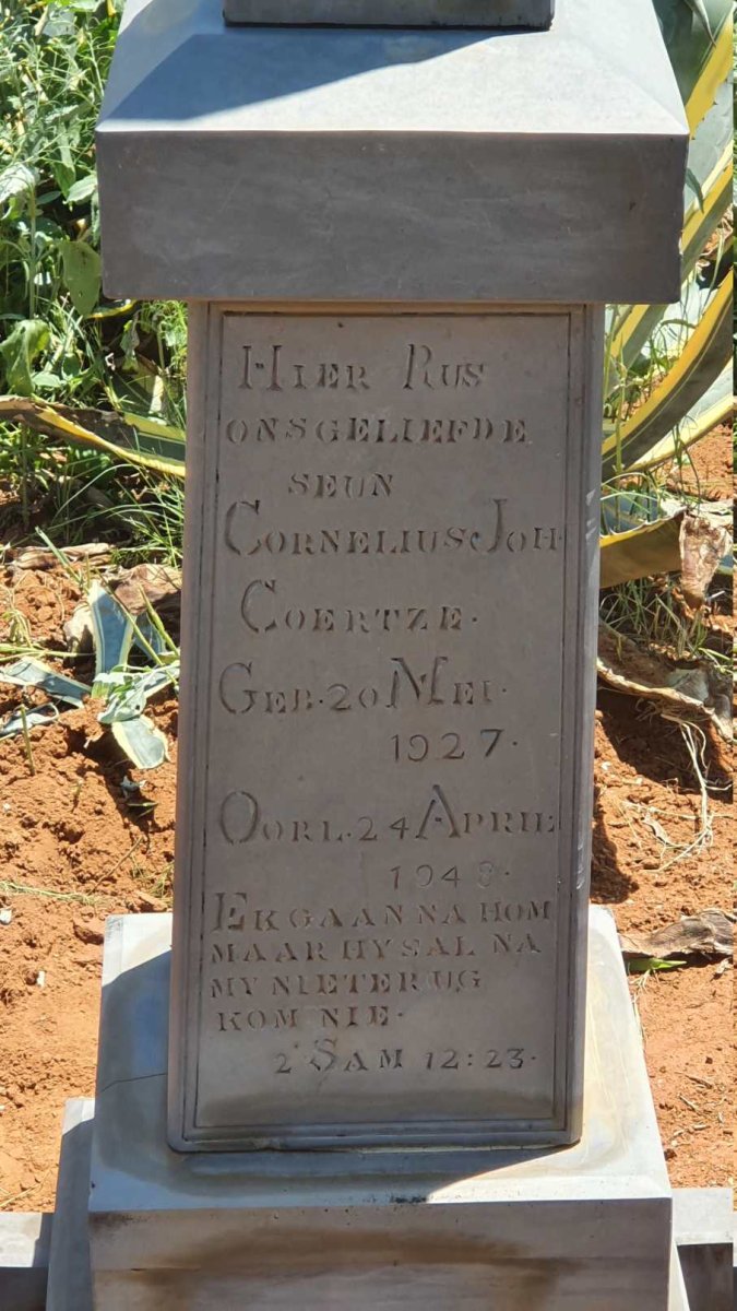 COERTZE Cornelius Joh. 1927-1948