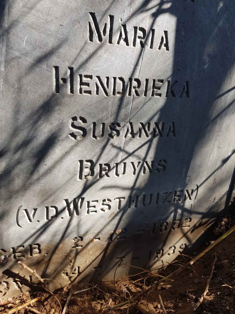 BRUYNS Maria Hendrieka Susanna nee V.D. WESTHUIZEN 1852-1939