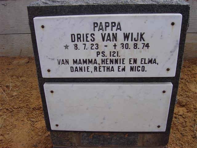 WIJK Dries, van 1923-1974