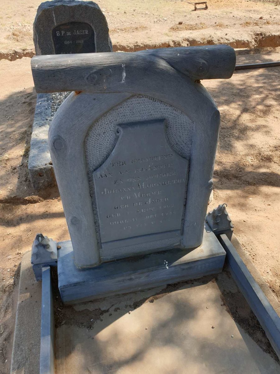 MERWE Johanna Margaretha, v.d. nee DE JAGER 1902-1946