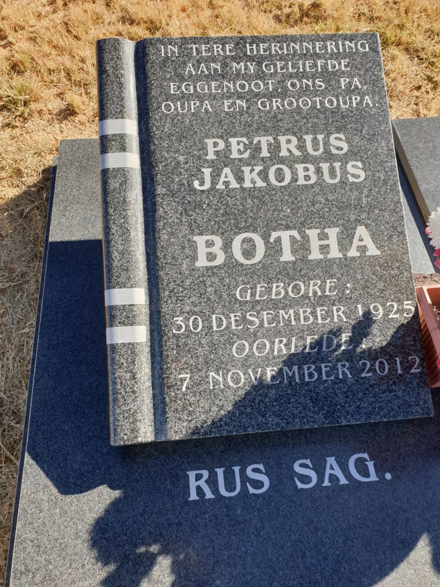BOTHA Petrus Jakobus 1925-2012