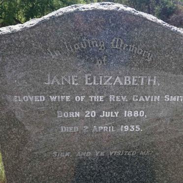 SMITH Jane Elizabeth 1880-1935