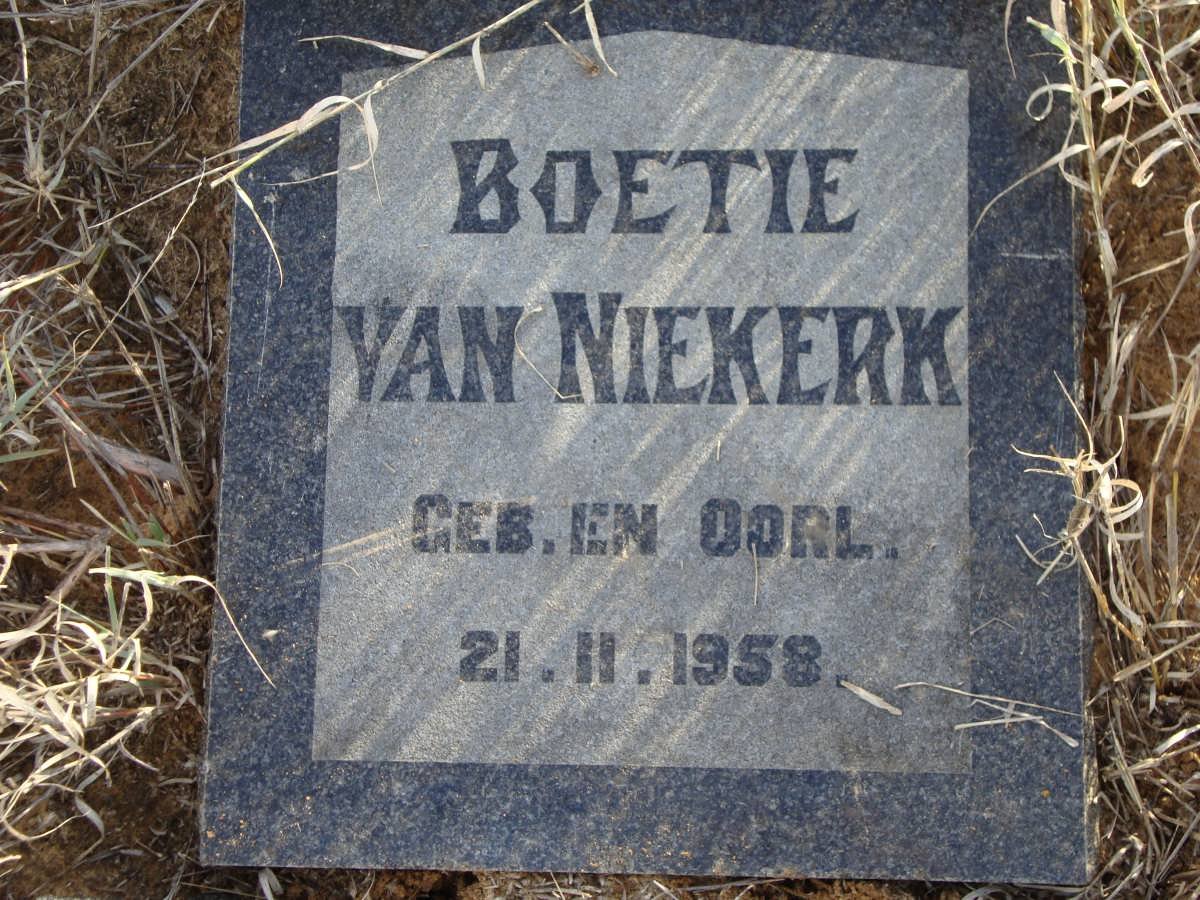 NIEKERK Boetie, van 1958-1958
