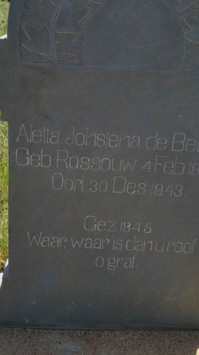 BEER Aletta Johsiena, de nee ROSSOUW 18??-1943