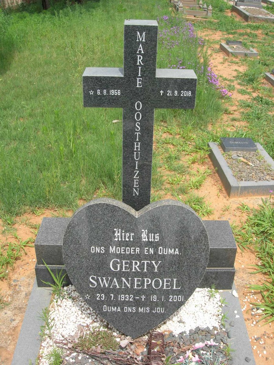 SWANEPOEL Gerty 1932-2001 :: OOSTHUIZEN Marie 1956-2018