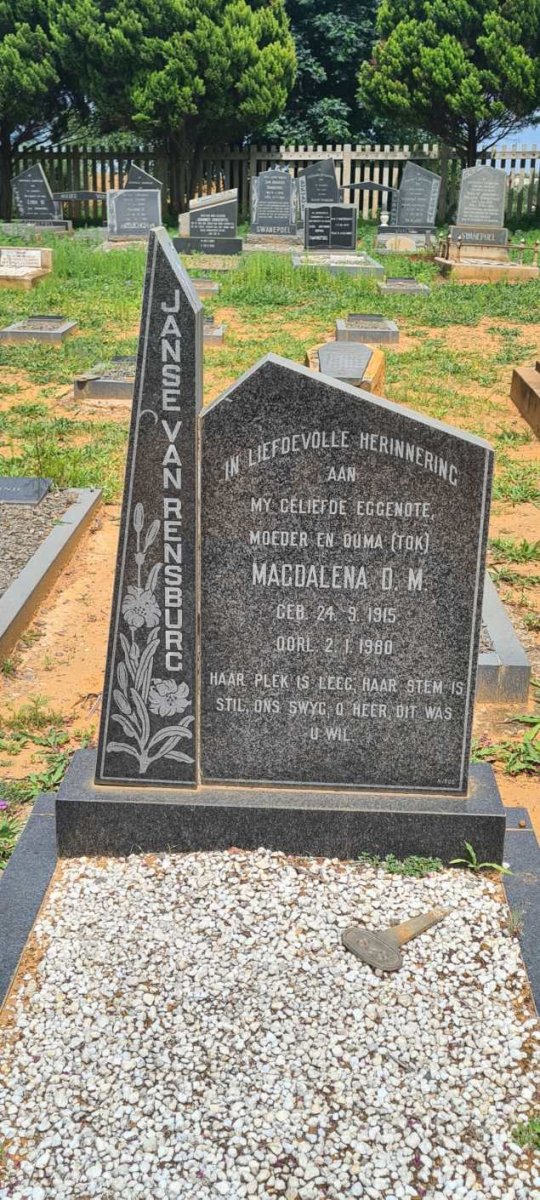 RENSBURG Magdalena D.M., Janse van 1915-1980