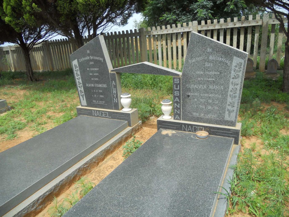NAGEL Alwyn Francois 1914-1984 &amp; Susanna Maria SWANEPOEL 1917-1996