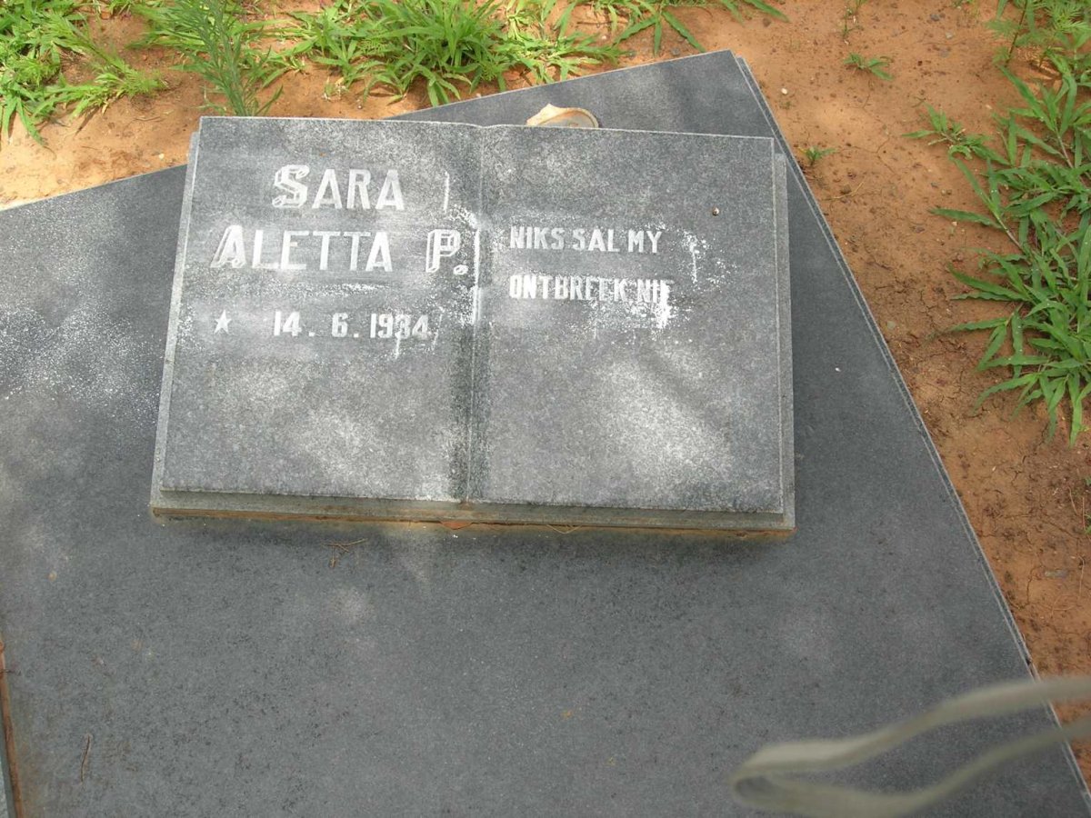RENSBURG Pieter Andries, Janse van 1929-1998 &amp; Sara Aletta P. 1934-